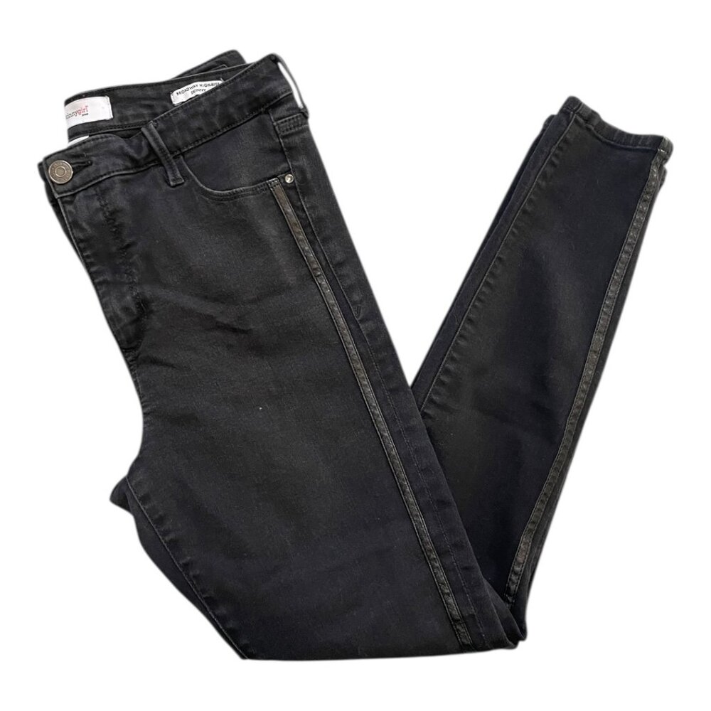 Skinny Jeans Broadway High‎ Rise Side Stripe Stretchy Black by Skinny Girl 29/8